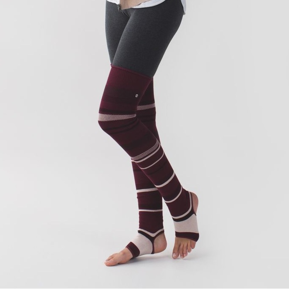 Lululemon Burgundy Striped Leg Warmers o/s